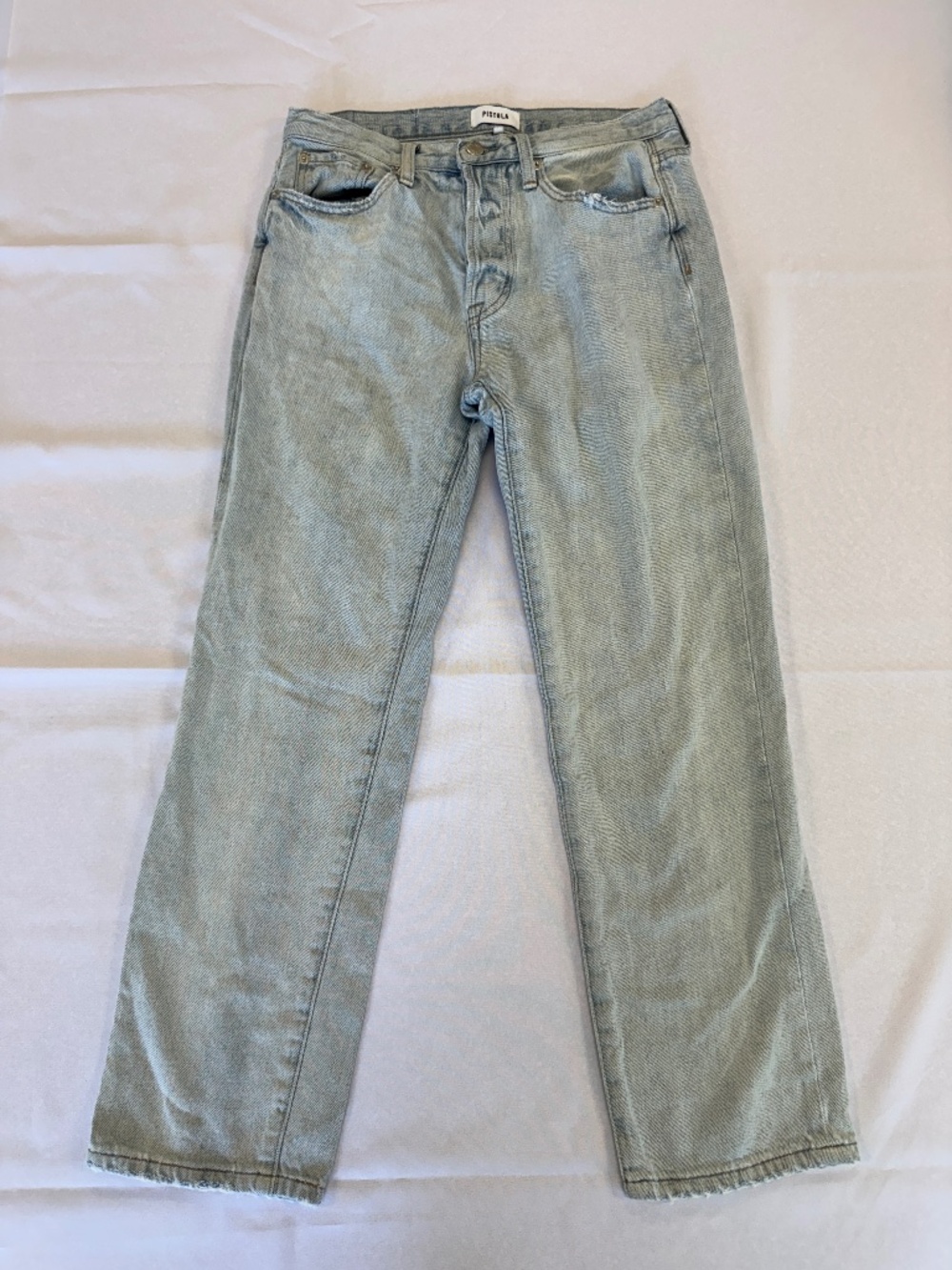 Pistola Light Wash Button Fly Straight Leg Jeans Size 27